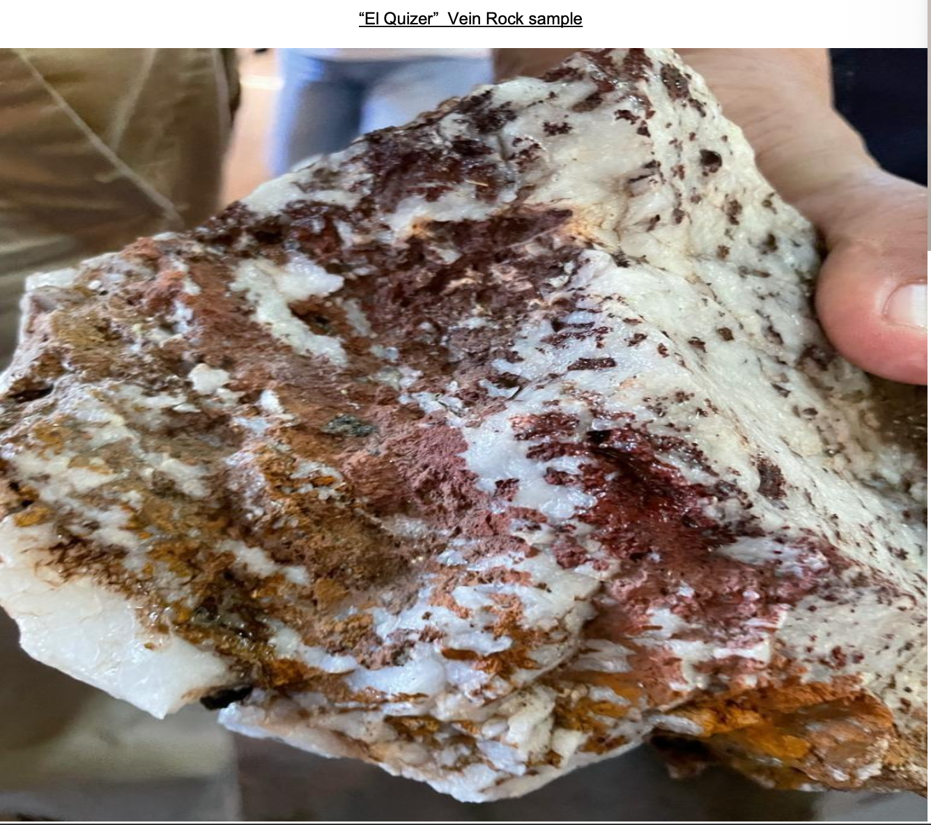 El Quizer vein rock sample